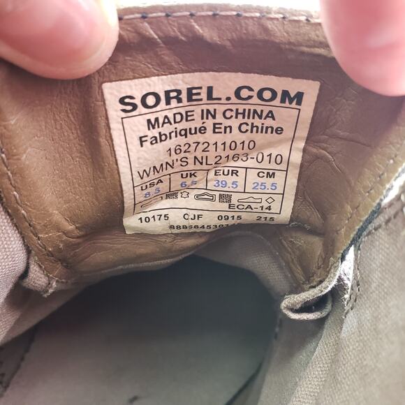 Sorel Major Lace Womens Size 8.5 Gray Canvas Distressed Bootie Boots NL2163-010 - Picture 12 of 12